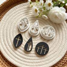 3Pcs Boho Hollow Cross Clay Cutting Molds Religious Symbol Polymer Clay Tools For DIY Handmade Earrings Charms Jewelry Crafts - 3-pack - View 5