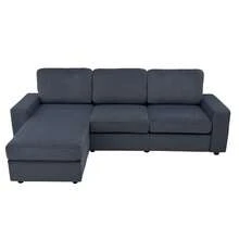 Sofa Grey Made Of Wood For Living Room - 深灰色 3 人座 - 查看 11