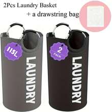 1/2 Pack Large Laundry Basket With Foldable Laundry Bag, Independent High Hanger,  The Handle Ring Adopts A Half Ring Design And The Connection Is More Secure And Wear-Resistant, Halloween Costumes Basket , Decoración Navideña 2026 - View 23