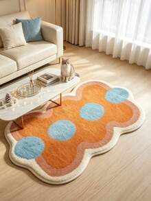 1pc Blue Polka Dot Decorative Rug, Bedroom Decor, Small Rug, Carpet, Home Decor, Living Room Rug, Living Room Small Rug, Bedroom Rug, Living Room Home Decor, Outdoor Rug, Washable Rug, Graduation Gift - Blue Polka Dot - View 2