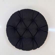 Ultra-Comfortable Round Seating Cushion - 40x40 Cm Fluffy Style - Black - View 6