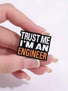 Funny Engineer Quote Brooch – Trust Me Enamel Pin For Bag Jacket Accessories - Multicolor - View 3