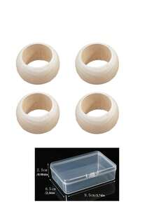 Wooden Napkin Rings Round Rustic Style Napkin Vintage Table Decor Suitable For Dinner Party Wedding Table - Multicolor - View 14