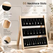 A Frame Wooden Jewelry Display Rack With Chalkboard 3 Layer Holder For Necklaces Pendants Retail Vendor - Black - View 3