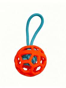 Durable TPR Braided Rope Handle Dog Toy Ball - High Elasticity Interactive Game Cleaning Teeth Training Ball For All Dog Breeds, Fun Design Pet Chewing Ball - Multicolor - View 5