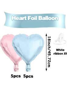 10pcs/Set 18inch Heart Shaped Foil Balloon In Gold, White, Red, Pink, Blue, Cream, Light Gold, Black - Perfect For Birthday Party, Wedding, Valentine's Day, Anniversary, Bridal Shower, New Year Party Decoration, Room Decor, Photo Props - Multicolor - View 15