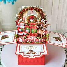Gift Box, Christmas Gift Box 3D Greeting Card, Surprise Greeting Card, New Red 3D Pop-Up Creative Christmas Greeting Card, 3D Pop-Up Greeting Card, Christmas 3D Greeting Card, - A - View 4
