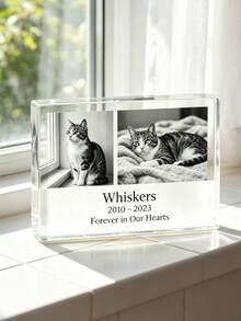 Customized Personalized Acrylic Photo Frame Desktop Photo Frame Gift, Rectangular Photo Frame, Birthday Gift, Pet Gift, Personalized Cat, Dog Memorial Gift, Acrylic Pet Memorial Plaque, Personalized Photo Keepsake, Condolence Decor For Cat And Dog Lovers, Holiday Gift - Multicolor - View 8
