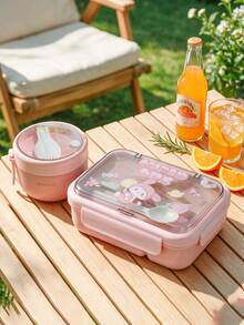 SEAL LOCK Cartoon Cute Lunch Box, Large Capacity School Lunch Box, Bento Box - Built-In Utensils, Microwave (Remove Lid), Lunch Bag, Suitable For Home, School, Office, Travel, Back To School, Outdoor Picnic - Multicolor - View 5