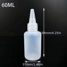 1/3 Buah Botol Plastik Semi-Transparan Ujung Lancip, Botol Perjalanan Portabel dengan Skala, Botol Dispenser Cairan Isi Ulang, Botol Pipet Cairan - Clear - View 6