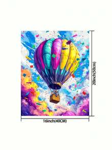 Hot Air Balloon 40*50cm Artistic Personalized DIY Frameless Number Painting Set, Art Oil Painting Set, Suitable For Bedroom Decoration And Art Wall Decor, Simple And Interesting Painting Method, No Painting Foundation Required, Fulfill Your Painter Dream, Immerse Yourself In The World Of Colors, Every Stroke Is Self-Expression, Add Romance To Life, Best Gift For Family And Friends - Multicolor - View 3