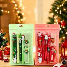 1 Set 6pcs New Christmas Stationery Set Student Gift Christmas Party Gift Holiday Stationery Gift Classroom Reward - Multicolor - View 6