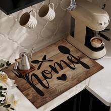 (Hot !!) 1pc Vintage Wooden Board Pattern, 2D Printed Flat Stove Mat, Rubber Non-Slip Heat-Resistant Stove Cover Pad, Suitable For Induction Cooktop, Glass Stove, Multi-Function Scratch-Resistant Mat, Best Choice For Oven, Washing Machine, Dryer, Kitchen Decor. - Multicolor - View 4