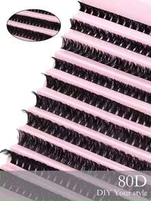 200 Clusters Thick False Eyelashes 80D Reusable Fluffy Single Cluster False Eyelashes Suitable For Party, Stage, Holiday Makeup - DD - View 7