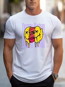 Men's Pure Cotton Short-Sleeve T-Shirt Casual Summer Regular Fit Basic Tee Comfortable Breathable Everyday Wear  Top - 白色 - 查看 1
