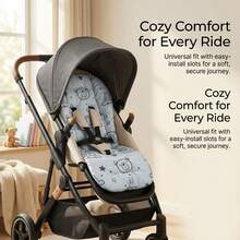 1pc Baby Stroller Cushion, Universal Stroller Liner Pad For Infant Pushchair, Toddler Walking Trolley Seat Liner - Multicolor - View 3