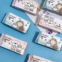 1 Pack Of 8pcs Wet Wipes, EDI Pure Water Cleaning Wet Wipes, Student Portable Non-Woven Fabric Small Pack Wet Wipes. - Multicolor - View 4