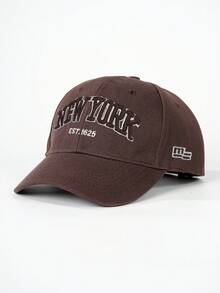 1件中性刺繡 NEW YORK 人造毛棒球帽，可調節休閒戶外帽 - 棒球帽 - 查看 19