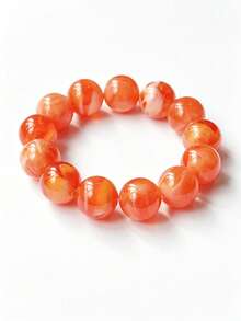 1pc Bohemian Round Bead Faux Agate Exaggerated Minimalist Women's Beaded Bracelet Party Gathering Multicolor-Mixed Color Random - Bracelet - View 15