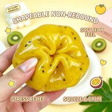 1 Peça Brinquedo Squishy de Maracujá, Bola de Estresse Moldável Sem Rebote, Bola de Estresse com Textura de Slushy Moldável, Perfeito para Feriados, Presentes de Aniversário, Halloween, Ação de Graças, Natal, Dia do Trabalho, Volta às Aulas, Presentes de Festa Squishy, Squish Crocante, Squish de Manteiga Crocante, Apertar, Bola de Slushy. Brinquedo de Estresse Squishy, Squish de Bolinho, Brinquedos para Mulheres, Suprimentos Escolares, Btsarmy, Decoração de Halloween - Multicolorido - Visão 4