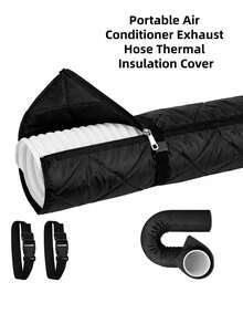 1pc Portable AC Hose Insulation Sleeve, Portable Air Conditioner Insulation Hose Cover, Fits 5 Inch (Approx. 12.7 Cm) And 5.9 Inch (Approx. 15.0 Cm) Exhaust Hose, Easy To Install, With 3 Adjustable Buckle Straps, Black - Portable AC Hose Insulation Sleeve - View 12