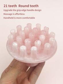 INYUSUN 1pc Resin Material Large Round Head Massage Comb, Portable Practical Scalp Relaxing Tool - Baby Pink - View 9