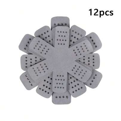 12Pcs Pan Protectors, Extra Large & Thick Gray Pot Pan Protectors With Star Pattern, Non-Scratch Pot Separators Pads For Stacking Nesting Cookware Kitchen Cabinet Cupboard Storage