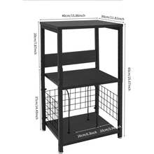 3-stufiger Schallplattenständer, Modern Plattenständer mit 4 Fußpolster, Plattenspieler Stand mit Herausnehmbaren Trennwänden Tragfähigkeit 45.36kg, für Aufbewahrung von Unterlagen (Schwarz) - Schwarz - Übersicht 7