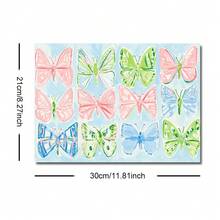 1 pièce Affiche sur canevas papillon aquarelle colorée avec ou sans cadre, ailes de papillon abstraites fantaisistes, style Grandmillennial preppy, impression d'art mural esthétique pour chambre d'adolescente, dortoir, salon, chambre à coucher, décoration de maison moderne - A - Voir 10