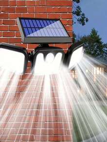 Solar Powered Outdoor Light With Motion Sensor, 3-Head Security Light, Solar Powered, 74 LED/100 LED/Mini Flood Light, With Motion Detection Spotlight, Suitable For Garage, Yard Entrance, Patio, IP65 Waterproof - Black - View 14