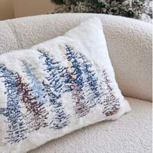 LCUHPCL 1pc Nordic Style Winter Forest 3D Embroidered Pillow Case, Suitable For Bedroom, Living Room, Sofa, Daily Use, Party And Various Occasions - Multicolor - View 7