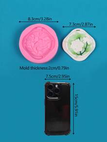 1件裝玫瑰蓮花香氛吊牌矽膠模具 DIY 手作香氛蠟片吊飾 石膏樹脂環氧樹脂車用衣櫥擴香石吊牌手工模具 - 方圓形 - 查看 4