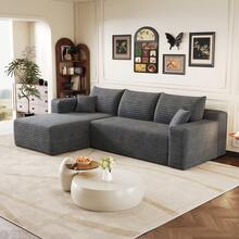 Sofa Grey Made Of Fabric For Living Room And Lounge - 深灰色三座 - 查看 5
