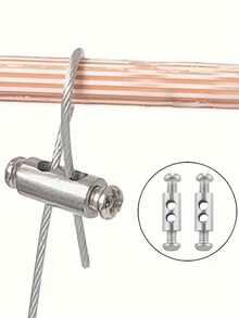 Adjustable Steel Cable Lock, Suitable For 1-2mm Cable Screw Fixing Device, Perfect For Hanging Lights, Holiday Decorations And Outdoor Camping Locks. - Silver - View 8