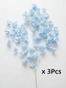 MEHELANY 6/3/1支 淡藍色人造蘋果花莖 - 人造櫻花裝飾，逼真花卉裝飾，適用於婚禮、訂婚、情人節，塑膠仿真花，可用於居家與飯店天花板、桌面陳列、婚禮裝飾、桌面花瓶裝飾 - 淺藍色 - 查看 6
