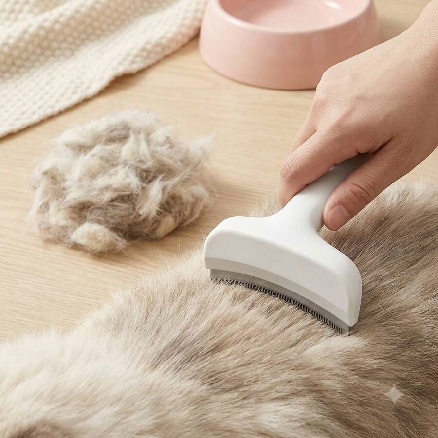 Cat & Dog Pet Deshedding Comb, Curved Metal Grooming Brush For Removing Loose Fur And Undercoat, Short To Medium Hair Pet Shedding Tool, Cat & Dog Grooming Supplies