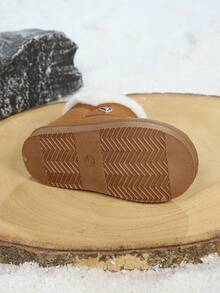 1 Pair Kids Winter Snow Boots Fashion Minimalist Ball Pendant Student Children Boots - Khaki - View 6