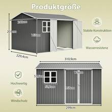 Storage Shed Grey Made Of Metal For Garden And Outdoor - Grey - View 1