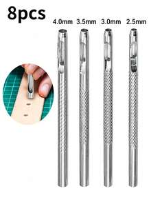 1/8/20pcs Professional Watch Band Hole Puncher, Round Leather Punch Set, Hollow Punch Tool, Durable Steel Manual Tool, DIY Life Assistant, Sturdy And Durable, Suitable For Belts, Watch Bands, Leather Crafts And DIY Sewing Projects - A - View 12