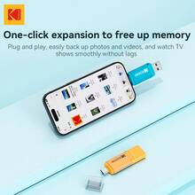 Kodak 2-In-1 Type-C USB3.2 OTG 64GB/128GB/256GB Dual Interface Metal USB Flash Drive, Compatible With IPhone 15/16/17, IPad Mini 6 2021, MacBook, Android Smartphones (With USB-C OTG Function) - View 7