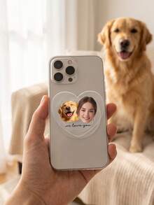 1pc Custom Photo And Text Phone Grip,Personalized Phone Stand Gift For Mom, Dad,Custom Phone Accessory - Multicolor - View 5