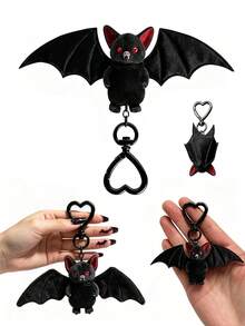 Black Bat Keychain, Two-In-One Deformable Cute Bat Accessory, Gothic-Style Bat Keychain, Halloween Gift, Bag, Backpack - A Thoughtful Gift For Bat Lovers - Multicolor - View 4