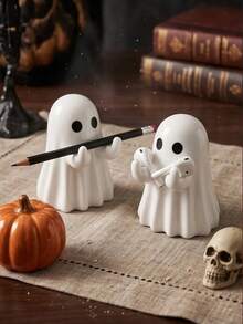Halloween Ghost Figurine - Spooky Cute Ghost Statue, Suitable For Home, Desk, Party Decoration | Fun Ghost Halloween Indoor Decor - Multicolor - View 7