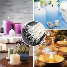 100 Piece Set Of Candle Wick, Smoke-Free Candle Wick With Stickers And Wick Locator, Candle Making Accessories, Suitable For Candle Making, DIY Candle Craft, And Handmade Candle Materials, With Multiple Sizes To Choose From - A - View 4