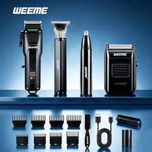 WEEME 4PCS Professional Hair Clippers For Men, Father's Day Christmas Gift, Cordless Rechargeable Grooming Kit With Beard Trimmer And Nose Hair Trimmer - Black - View 5