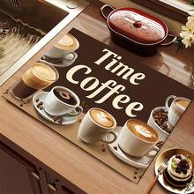 (Hot !!) 1pc Coffee Pattern 2D Printed Flat Stove Protector Mat, Rubber Non-Slip Heat-Resistant Stove Cover Pad, Suitable For Induction Cooktop, Glass Stove, Multi-Function Scratch-Resistant Mat, Best Choice For Oven, Washing Machine, Dryer, Kitchen Decoration - Multicolor - View 14