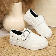 Thick Sole Slip-On Casual Loafers - White - View 1