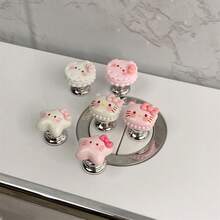 SANRIO 6 Styles/Cartoon Cute Helio Kitty Toilet Flush Button, Long Nail Toilet Tank Press Assistant, Suitable For Dorm, Hotel, Home Bathroom, Perfect Gift For Halloween, Christmas, Birthday For Friends (Mixed Set Randomly Sent) - Toilet Flush Button (Style Random) - View 1
