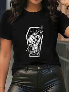 Women T-Shirts - 黑色 - 查看 6