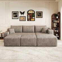 Sofa Camel 5 Seat Made Of Fabric For Living Room And Lounge - 駱駝色 5 座 - 查看 6